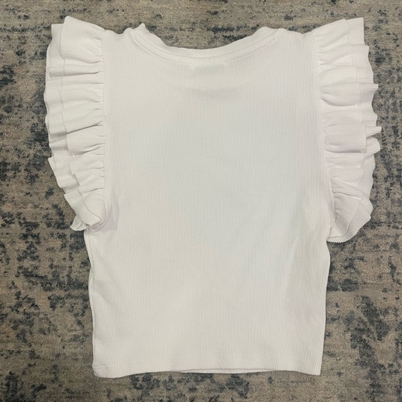 Zara White Ruffle Top - Picture 2 of 4